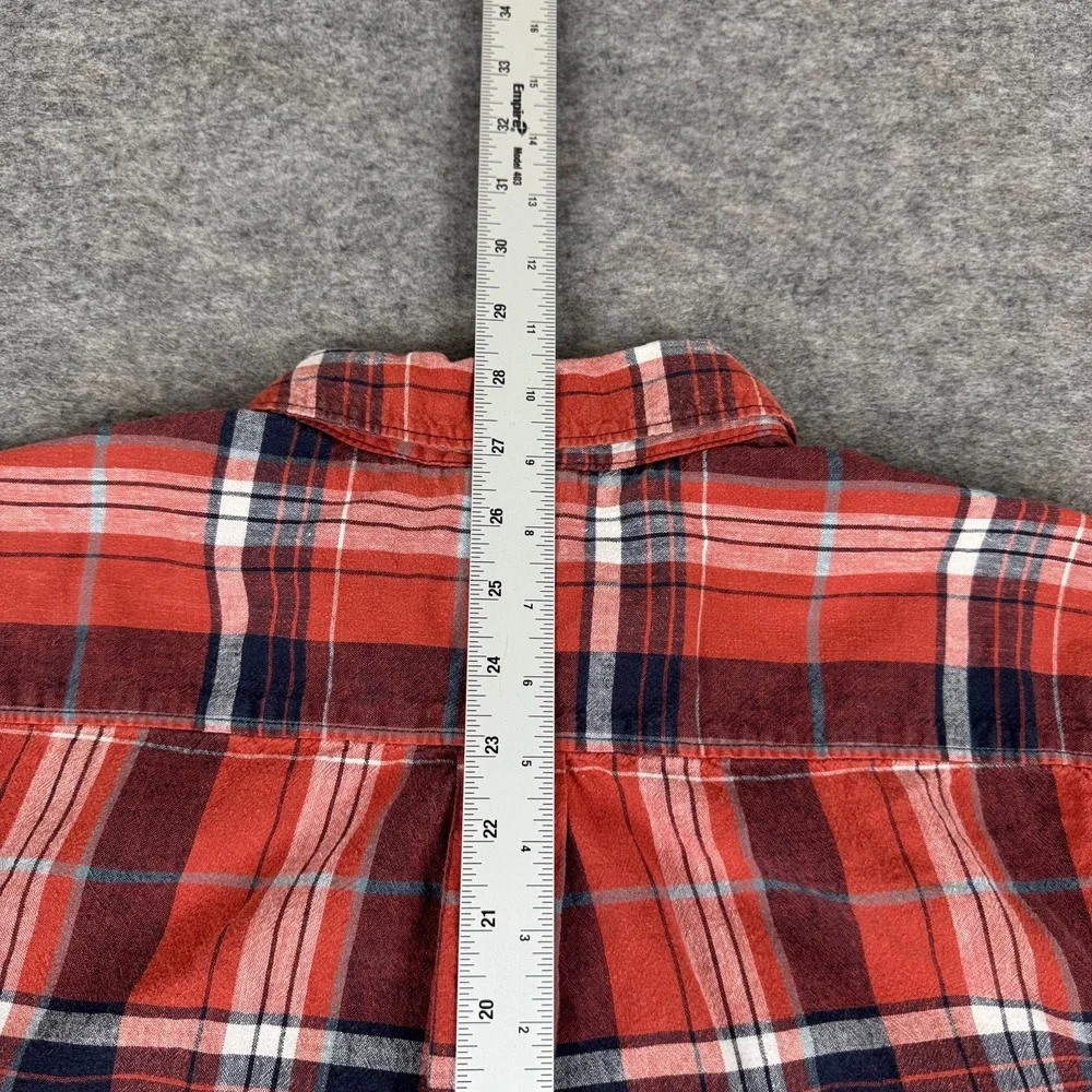 The North Face Loghill Button Up Shirt Plaid Cotton Hemp Mens‎ Medium M